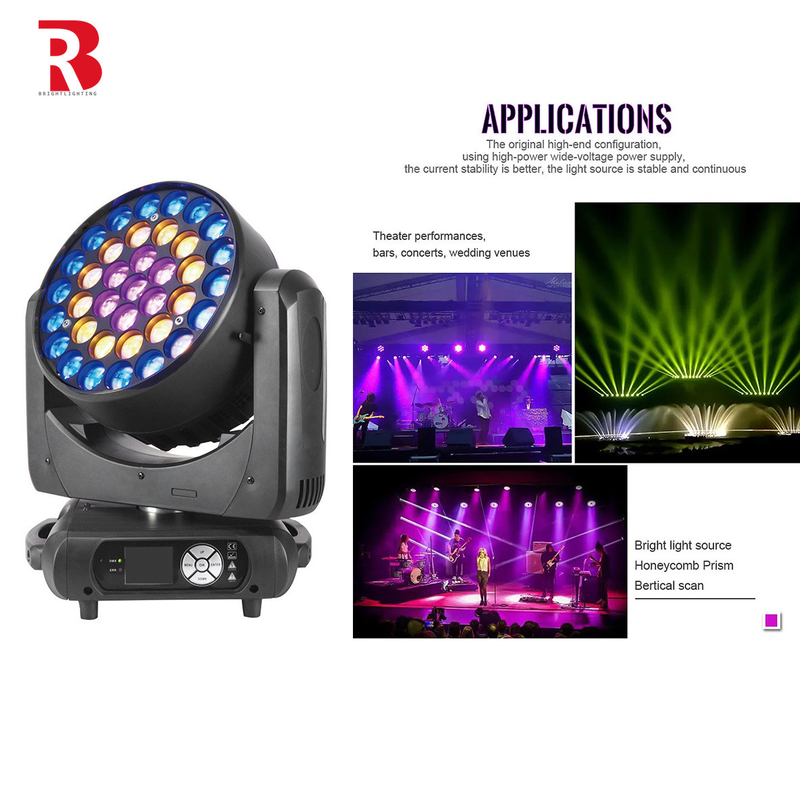 LED移動ヘッド 37pcs 15W 4イン1 LEDステージライト 拡大洗濯ライト イベントのために