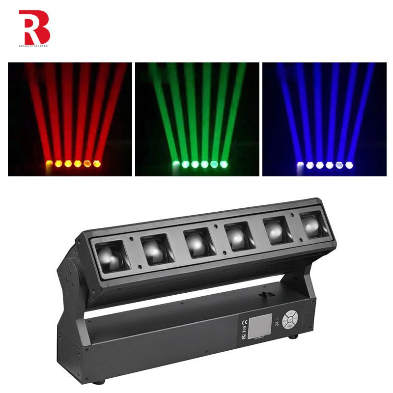 DMX512 LEDズームピクセルバー 6pcs 40W RGBW 4イン1 LED移動ヘッドステージライト