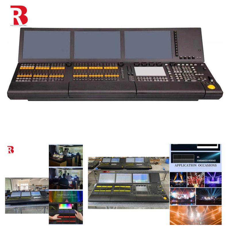 Pro Stage RDM DMX512 コンソール 動く頭 ライト リナックス システム コントローラー 3 スクリーン