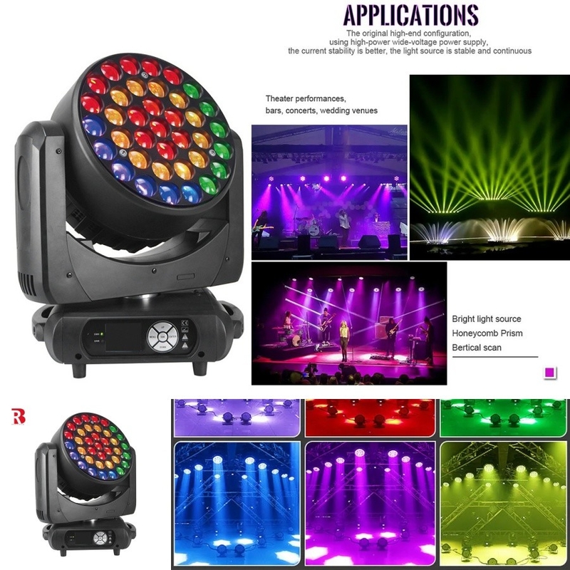 RGBW 4in1 37*15W DMX ズーム ストローブ LED 洗濯 動くヘッドライト DJ バー ディスコステージクラブ