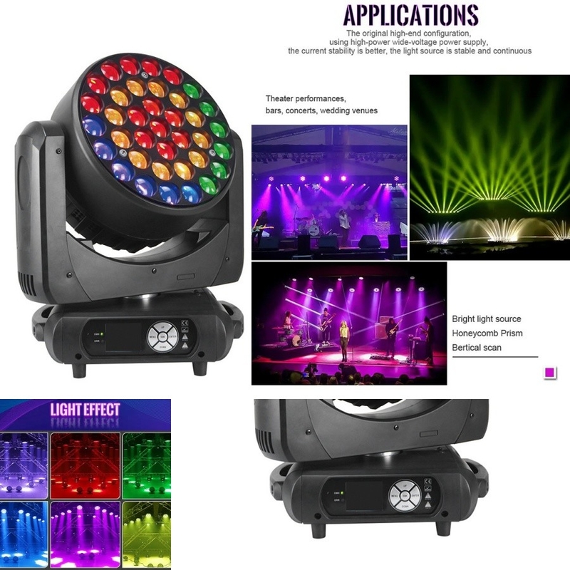 RGBW 4in1 37*15W DMX ズーム ストローブ LED 洗濯 動くヘッドライト DJ バー ディスコステージクラブ