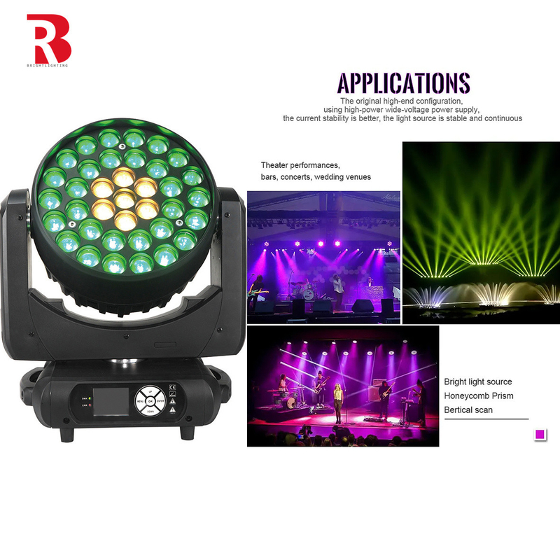 RGBW 4In1 ズームビーム ウォッシュ Dmx コントロール LED 動くヘッドライト DJ ディスコステージ